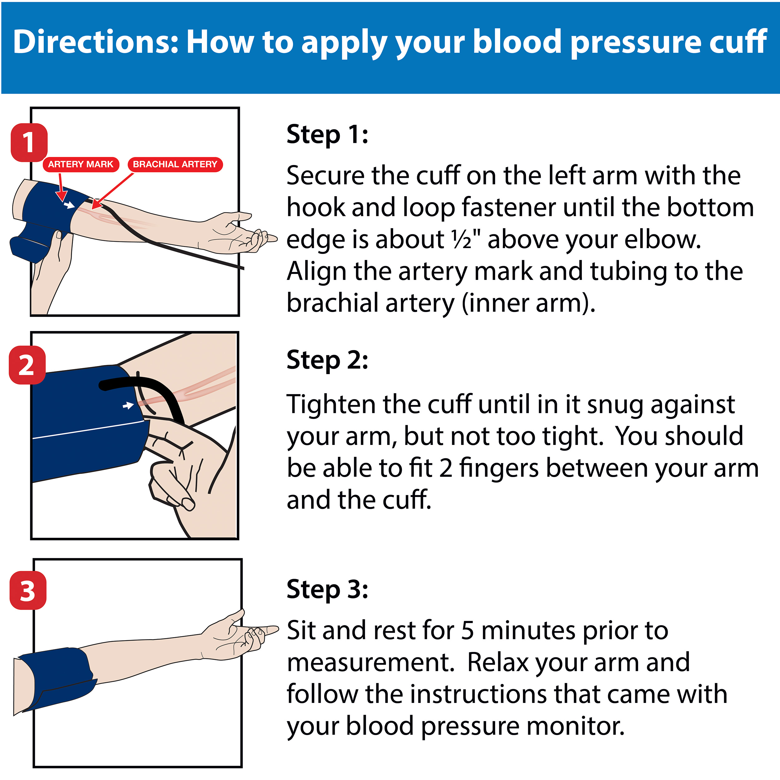 SureFit+ Blood Pressure Cuff- directions